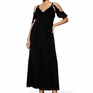 Old Navy Dress Sz 16 Ruffles Maxi Dark Romantic Elegant Special Events Straps